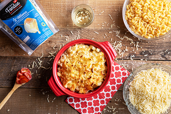 SOS Fondue - idée de recette avec fondue au fromage : macaroni au fromage
