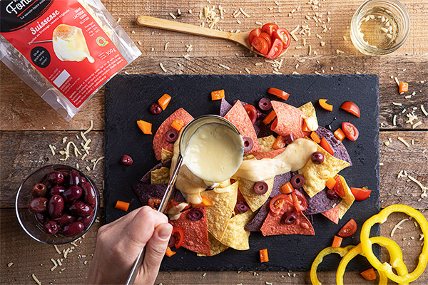 SOS Fondue - idée de recette avec fondue au fromage : nachos