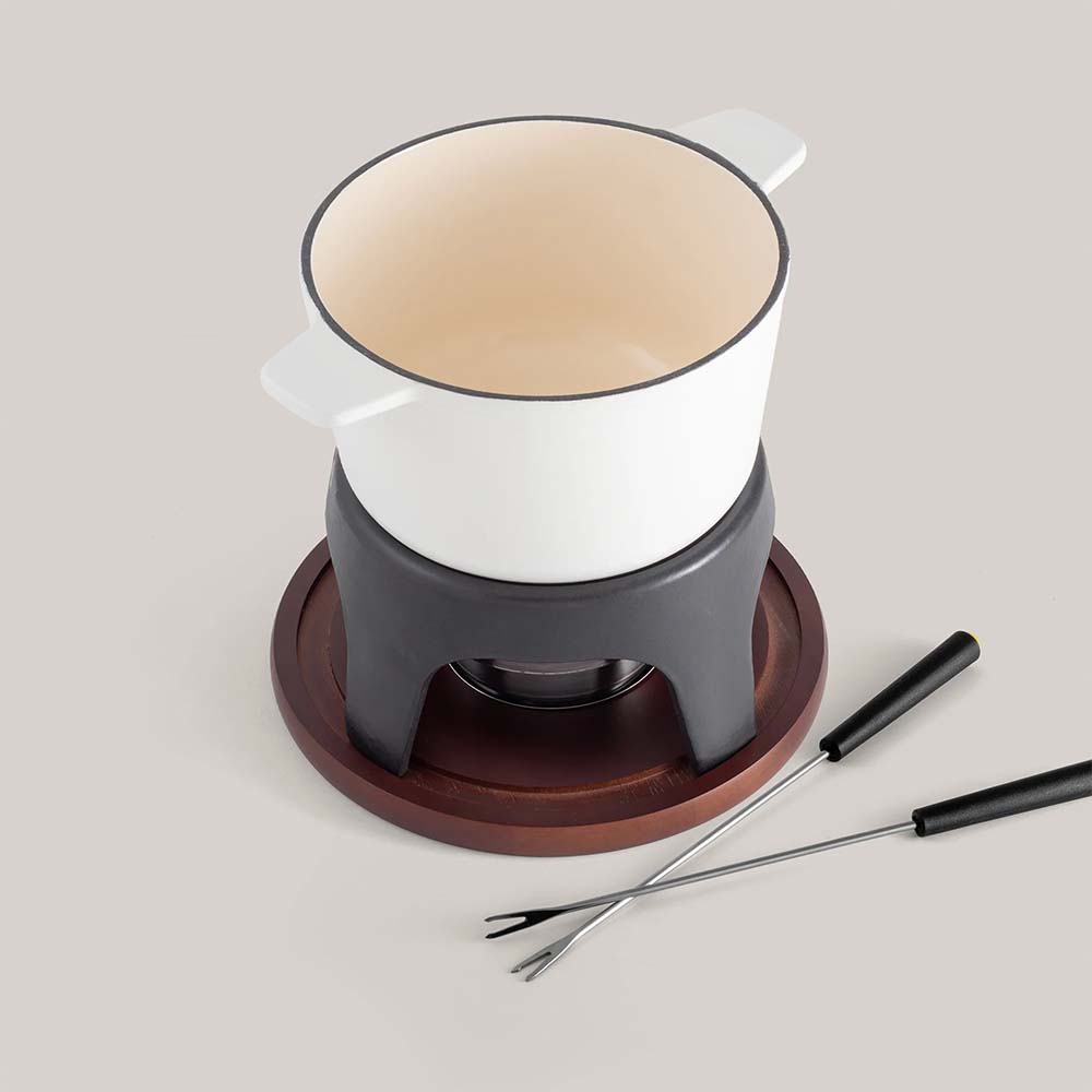SOS Fondue | Service à fondue en fonte 3 en 1 Sierra | Blanc