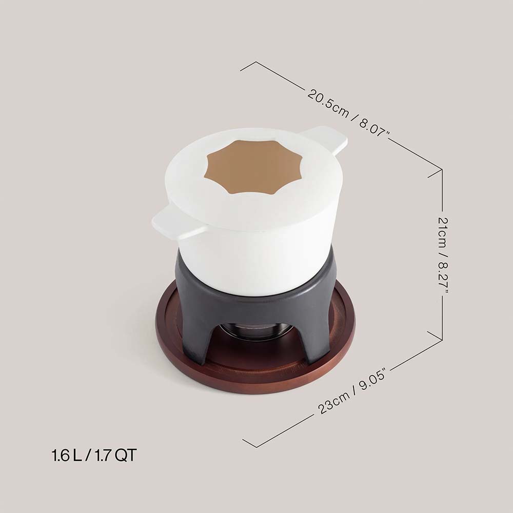 SOS Fondue | Service à fondue en fonte 3 en 1 Sierra | Blanc