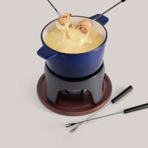 SOS Fondue | Service à fondue en fonte 3 en 1 Sierra | Bleu