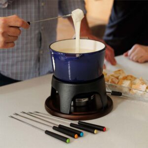 SOS Fondue | Service à fondue en fonte 3 en 1 Sierra | Bleu